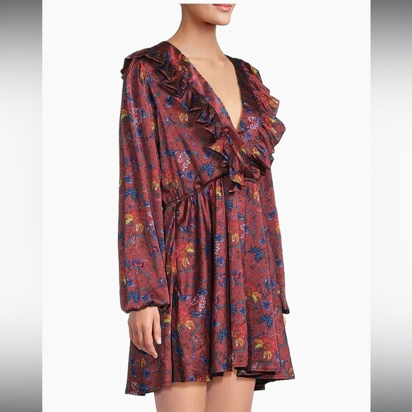 NWT HUTCH Hutch Tara Floral Satin Minidress - Picture 4 of 11